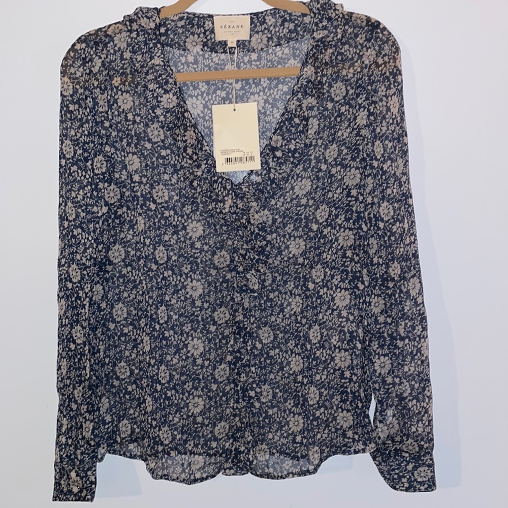 Sezane floral blouse